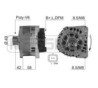 Alternatore con puleggia cinghia Poly-V 210390A ERA per RENAULT OPEL NISSAN