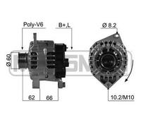 Alternatore con puleggia cinghia Poly-V 210470A ERA per PEUGEOT CITROËN FIAT