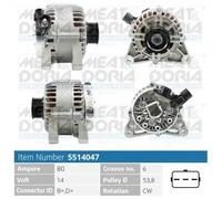 Alternatore con puleggia cinghia Poly-V 5514047 MEAT & DORIA per FIAT PEUGEOT