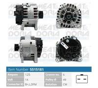 Alternatore con puleggia cinghia Poly-V 5515181 MEAT & DORIA per RENAULT OPEL