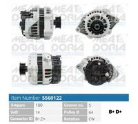 Alternatore con puleggia cinghia Poly-V 5560122 MEAT & DORIA per OPEL CORSA C