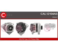 Alternatore con puleggia cinghia Poly-V CAL12104AS CASCO per RENAULT CLIO II