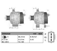 Alternatore con puleggia DAN2028 DENSO