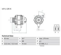 Alternatore con puleggia doppia 0 986 045 611 BOSCH per MITSUBISHI PAJERO III