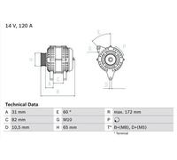BOSCH 0 986 038 180 Alternatore