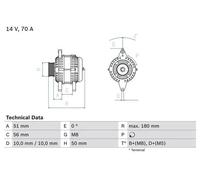 BOSCH 0 986 038 600 Alternatore