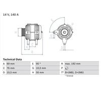 BOSCH 0 986 039 000 Alternatore
