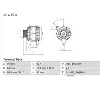 BOSCH Alternatore per BMW 0 986 040 380