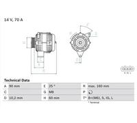BOSCH 0 986 040 461 Alternatore