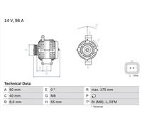 BOSCH 0 986 041 850 Alternatore