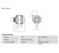 Alternatore con puleggia multipla 0 986 042 071 BOSCH per PEUGEOT CITROËN