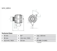 Alternatore con puleggia multipla 0 986 044 410 BOSCH