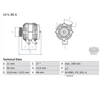 BOSCH 0 986 044 701 Alternatore