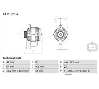 BOSCH 0 986 049 650 Alternatore