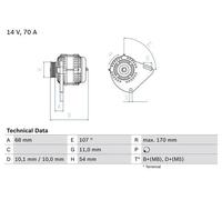 Alternatore con puleggia multipla 0 986 080 560 BOSCH per FIAT FORD ALFA ROMEO