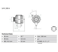 Bosch Alternatore 0 986 082 790 con puleggia multipla per Honda City Civic Freed Spike Jazz Shuttle
