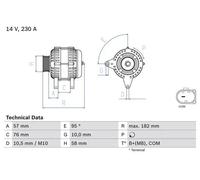 Alternatore con puleggia multipla 0 986 083 460 BOSCH per BMW X5 X6