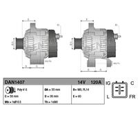 Alternatore trifase DENSO DAN1407