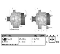 Alternatore, generatore DENSO DAN1408