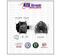 ALTERNATORE CORDOBA IBIZA FABIA FOX POLO 1.2cc 90A ORIGINALE - 210481