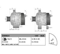 Alternatore DENSO DAN631 FIAT SEICENTO / 600 (187_) 1.1 1998-201