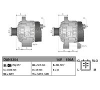 Alternatore denso per LEXUS GS 300 DAN1354