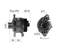 ALTERNATORE EB205H 8EL 738 059-001 7782188 CAL30104OS 301698RIH 063321860010