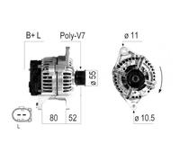 ALTERNATORE EB595G 301837RIH 301837RID CAL10132AS CA 1837 IR 8EL 749 558-001