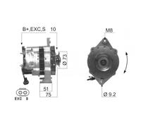 Alternatore EB784G TA0B09601 AR150DA AR150CA AC155513 A0B09601 A000B0431 110540