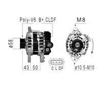 Alternatore EB823Q 607372 2607372 37300-2B300 155.577.090 553548RIV 553548RIM