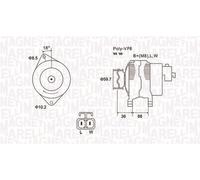 Magneti Marelli Alternatore 063731901010 per Opel, Vauxhall con puleggia a ruota libera
