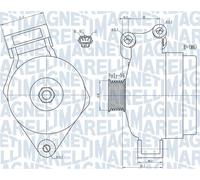 Alternatore con puleggia 063731925010 MAGNETI MARELLI per FORD FOCUS II