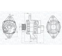 Alternatore con puleggia a ruota libera 063736094010 MAGNETI MARELLI