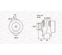 Alternatore MAGNETI MARELLI 100A - 063731088010 per RENAULT SAFRANE 2.5 20V