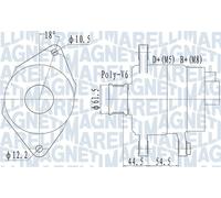 Alternatore MAGNETI MARELLI 100A - 063731558010 per ALFA ROMEO 147 (937_)