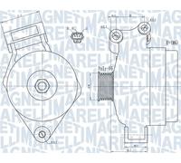 Alternatore MAGNETI MARELLI 105A - 063731925010 per FORD FOCUS 1.4
