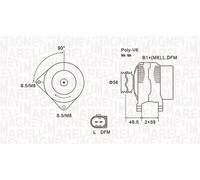 Alternatore MAGNETI MARELLI 120A - 063731644010 per VW POLO 1.4 TDI