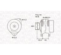 Alternatore MAGNETI MARELLI 120A - 063731698010 per ALFA ROMEO 147 (937_)