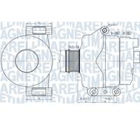 Alternatore MAGNETI MARELLI 120A - 063732132010 per CITROËN NEMO 1.3 HDi 75