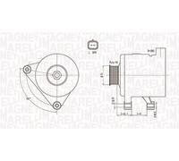 Alternatore MAGNETI MARELLI 70A - 063731498010 per PEUGEOT 206 1.4 i