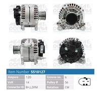 Alternatore MEAT AND DORIA 120A - 5510127 per VW POLO 1.4 TDI