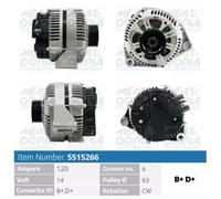Alternatore MEAT AND DORIA 120A - 5515266 per CITROËN JUMPY 1.6 HDi 90 16V