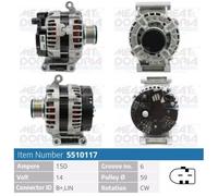 Alternatore MEAT AND DORIA 150A - 5510117 per PEUGEOT BOXER 2.2 HDi 130