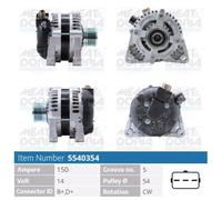 Alternatore MEAT AND DORIA 150A - 5540354 per FORD FOCUS 1.6 TDCi