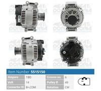 Alternatore MEAT AND DORIA 180A - 5515150 per MERCEDES CLASSE C (W204)