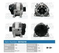 Alternatore MEAT AND DORIA 80A - 5515219 per PEUGEOT 206 1.4 i