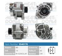 Alternatore MEAT AND DORIA 80A - 5540178 per TOYOTA YARIS (_P9_)