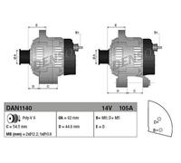 Alternatore PER Alfa Romeo 147 1.6 16V T.SPARK Eco 77 KW 105 CV