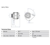 Alternatore per ALFA ROMEO FIAT FORD LANCIA 500 500 C 500L BRAVO DOBLO GRANDE PU