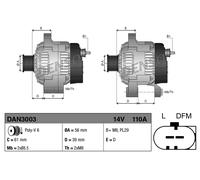 Alternatore con puleggia multipla DAN3003 DENSO per VW SKODA AUDI SEAT
